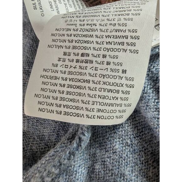 Michael Kors Sweater Women's Small Blue Knit Cotton Blend Hi-Low Tunic Pullover - Picture 9 of 9